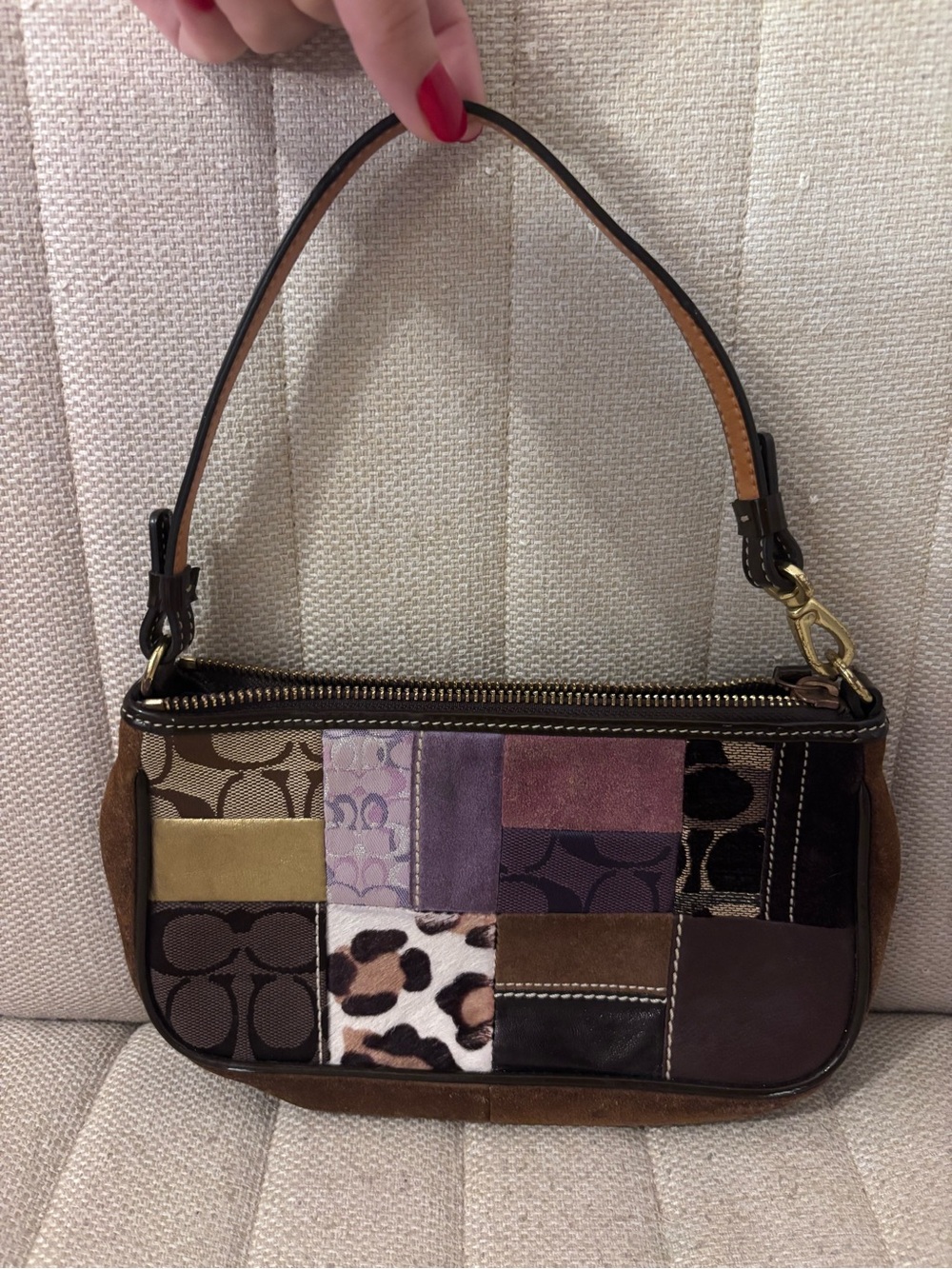 Vintage Coach patchwork shoulder bag